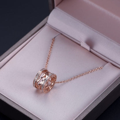 [Panda Jewelry]ZERO 1 PINK GOLD DIAMOND OPEN NECKLACE