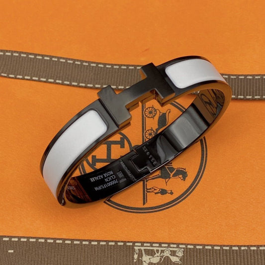 [Panda Jewelry]H BRACELET 12MM BLACK WHITE CERAMIC