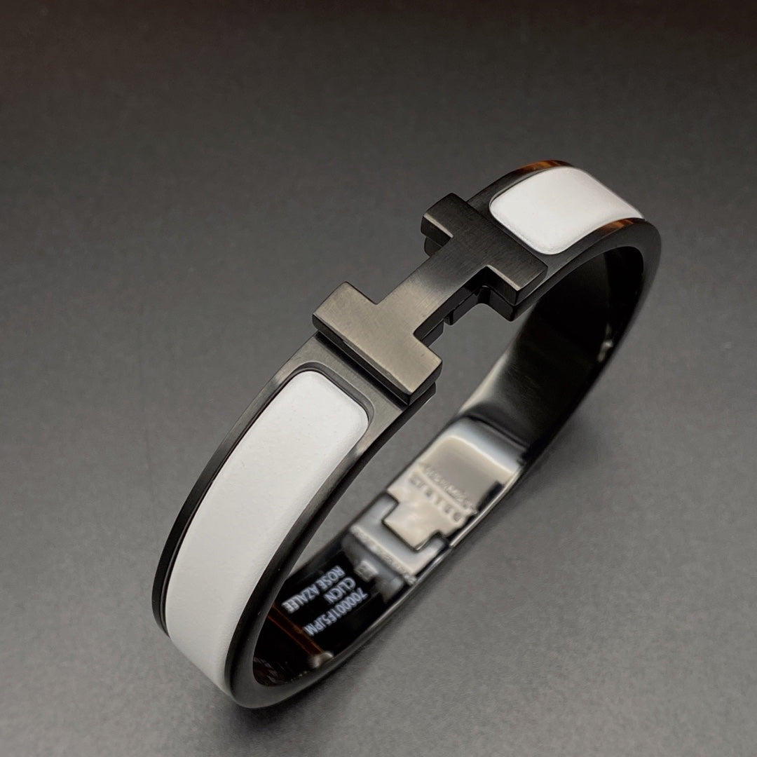 [Panda Jewelry]H BRACELET 12MM BLACK WHITE CERAMIC
