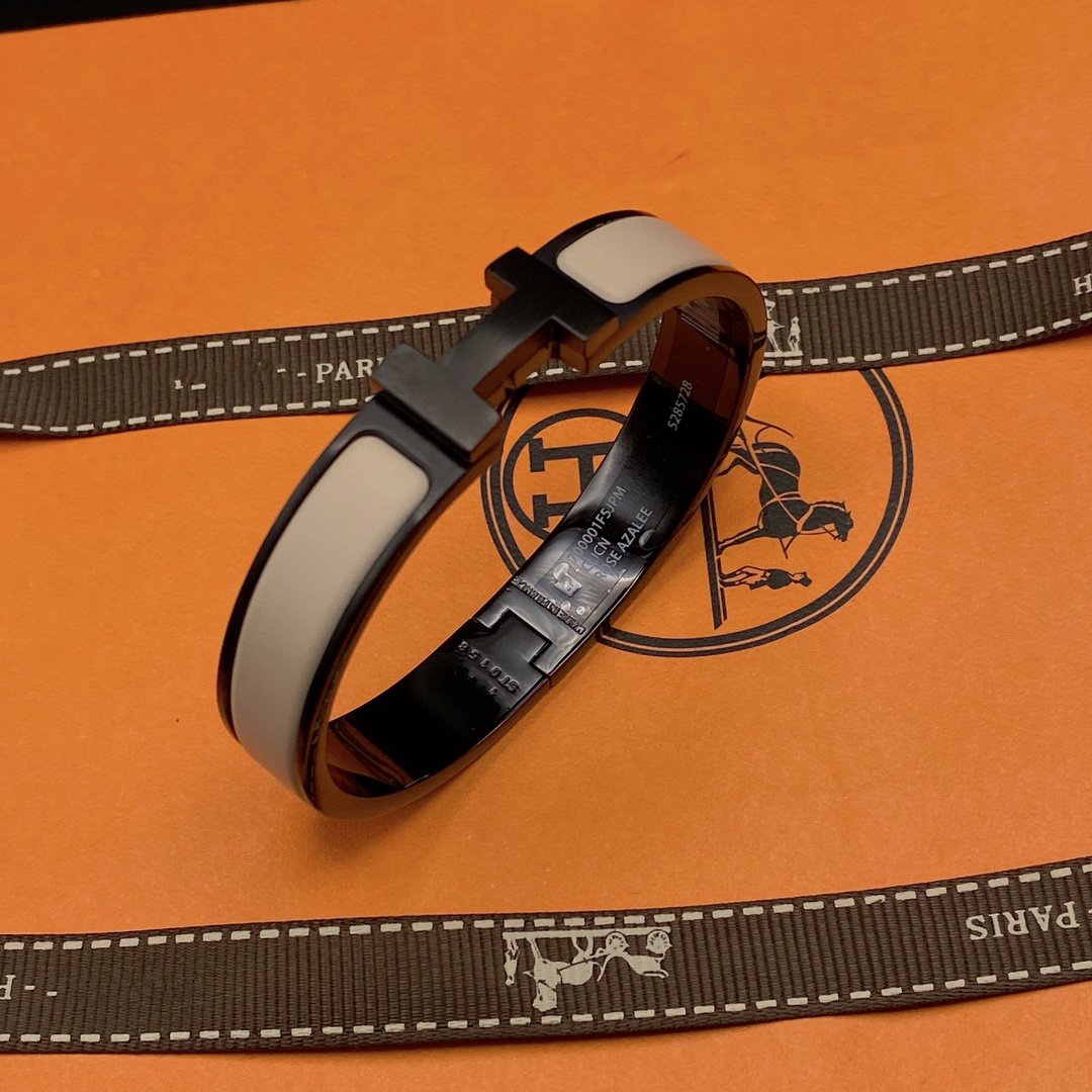 [Panda Jewelry]H BRACELET 12MM BLACK BEIGE CERAMIC