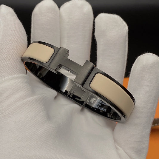 [Panda Jewelry]H BRACELET 12MM BLACK BEIGE CERAMIC