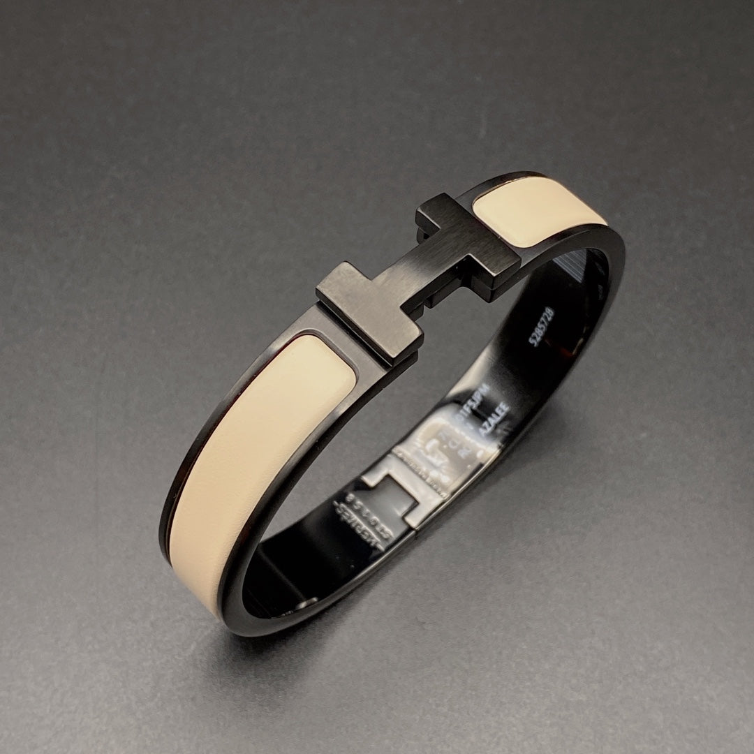 [Panda Jewelry]H BRACELET 12MM BLACK BEIGE CERAMIC