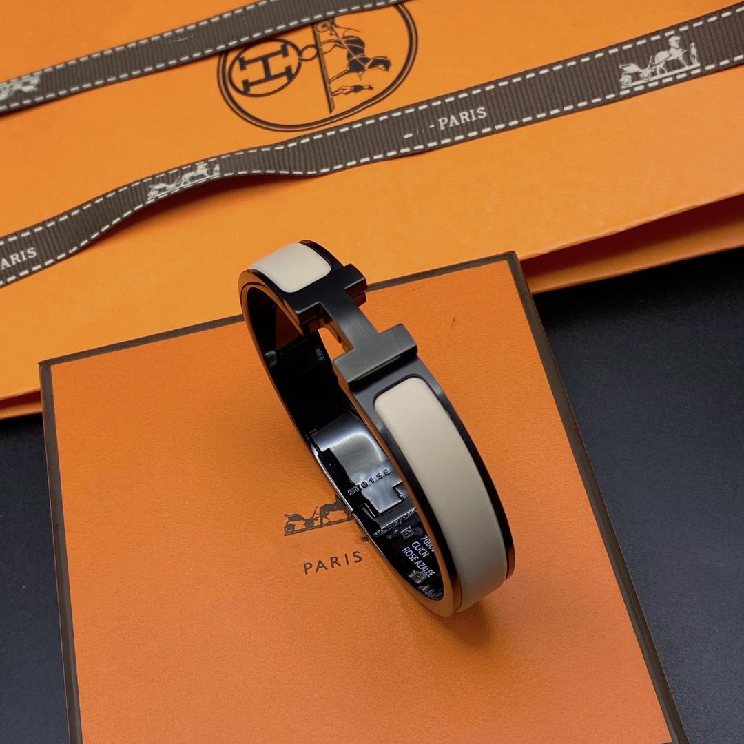 [Panda Jewelry]H BRACELET 12MM BLACK BEIGE CERAMIC