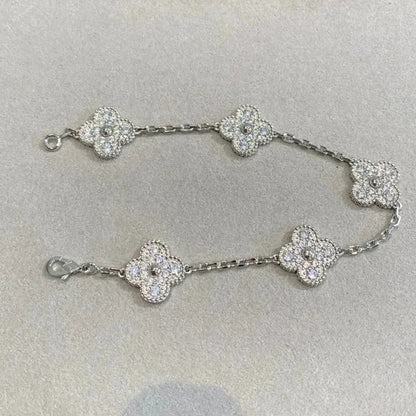 [StPanda Jewelryar Jewelry] CLOVER 5 MOTIF FULL DIAMOND BRACELET COLLECTION