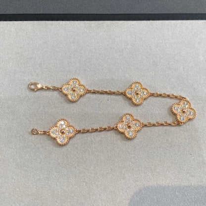 [StPanda Jewelryar Jewelry] CLOVER 5 MOTIF FULL DIAMOND BRACELET COLLECTION