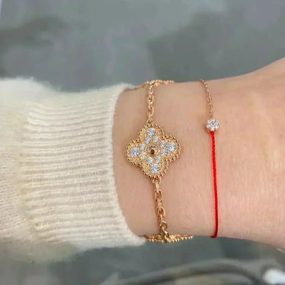 [StPanda Jewelryar Jewelry] CLOVER 5 MOTIF FULL DIAMOND BRACELET COLLECTION