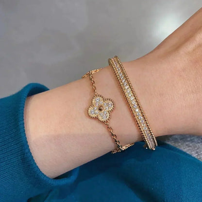 [StPanda Jewelryar Jewelry] CLOVER 5 MOTIF FULL DIAMOND BRACELET COLLECTION