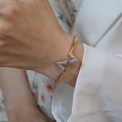[Panda Jewelry]VOLTE UPSITE DOWN GOLD DIAMOND BRACELET