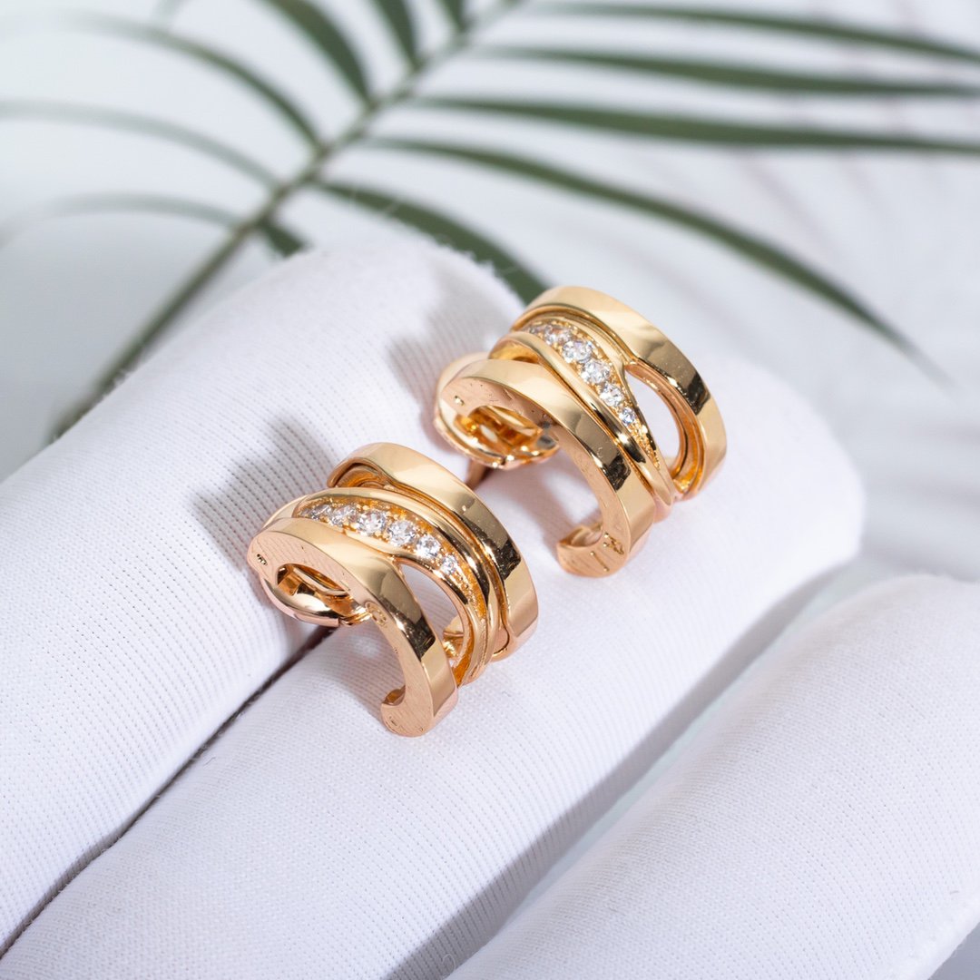 [Panda Jewelry]ZERO 1 PINK GOLD DIAMONDS EARRINGS