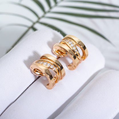 [Panda Jewelry]ZERO 1 PINK GOLD DIAMONDS EARRINGS