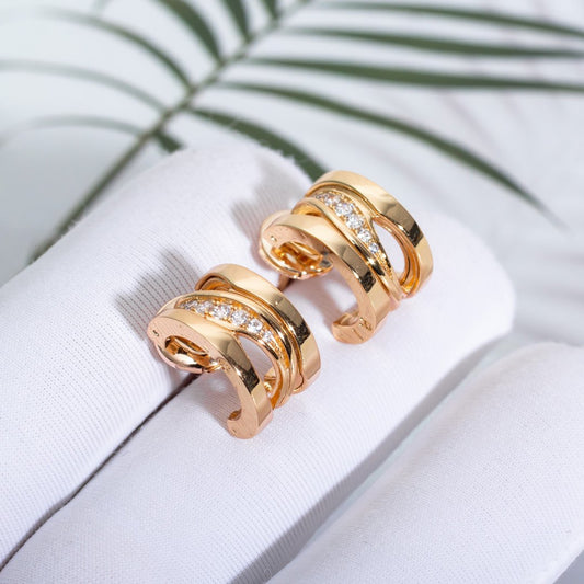 [Panda Jewelry]ZERO 1 PINK GOLD DIAMONDS EARRINGS