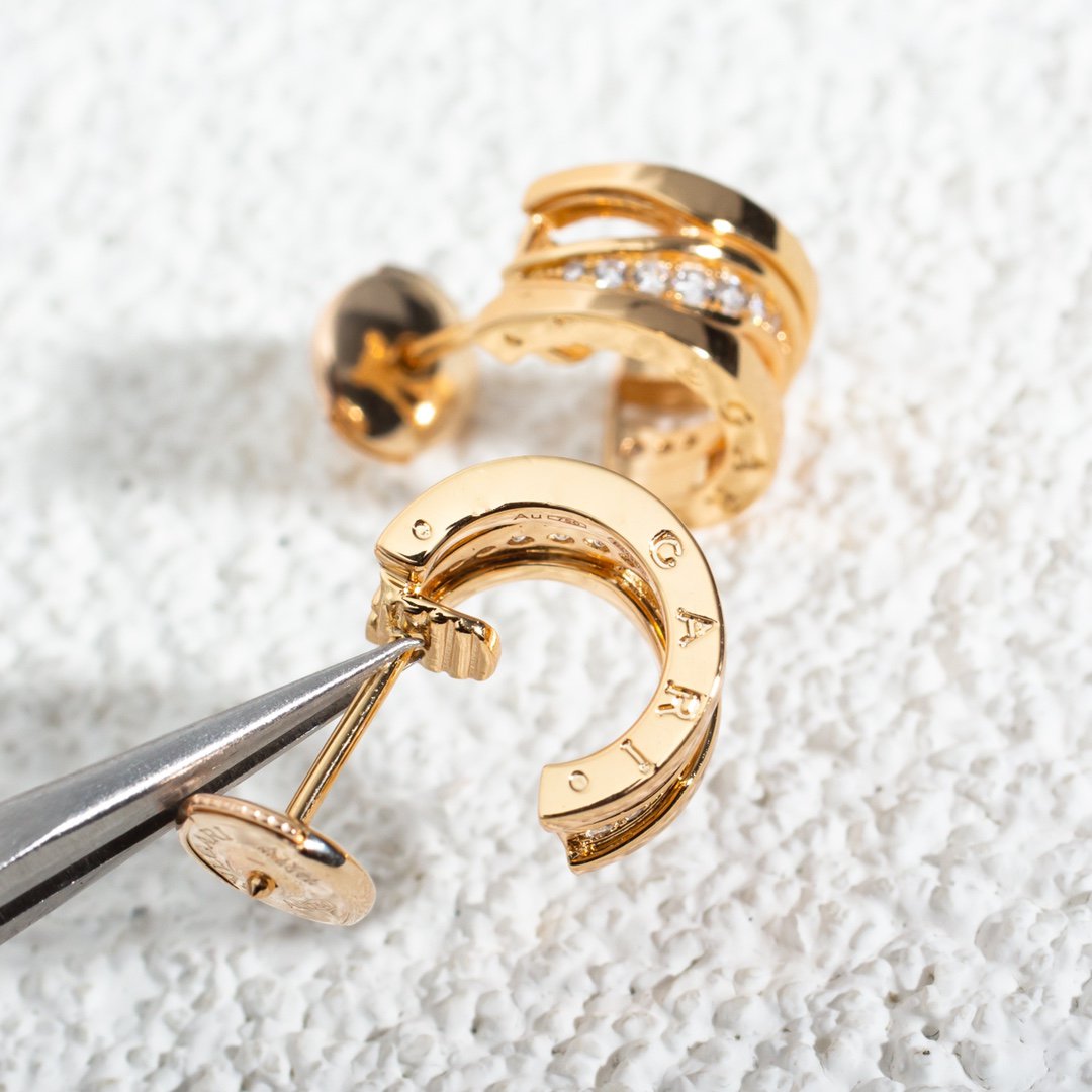 [Panda Jewelry]ZERO 1 PINK GOLD DIAMONDS EARRINGS