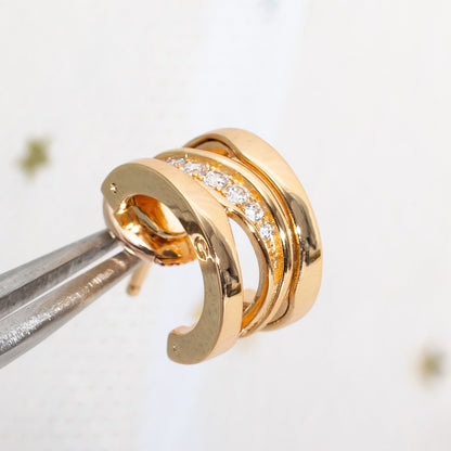[Panda Jewelry]ZERO 1 PINK GOLD DIAMONDS EARRINGS
