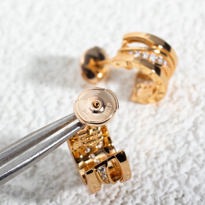 [Panda Jewelry]ZERO 1 PINK GOLD DIAMONDS EARRINGS