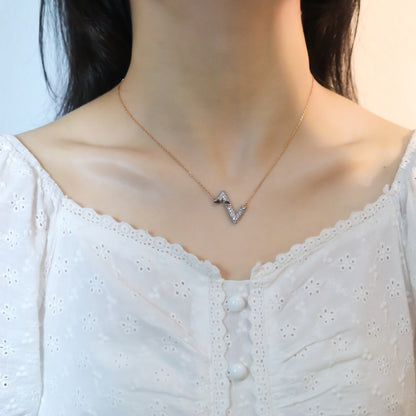 [Panda Jewelry]VOLT SILVER DIAMOND PEDANT NECKLACE