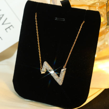[Panda Jewelry]VOLT SILVER DIAMOND PEDANT NECKLACE