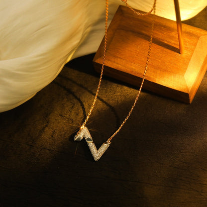 [Panda Jewelry]VOLT SILVER DIAMOND PEDANT NECKLACE