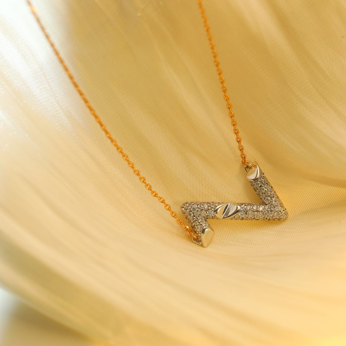 [Panda Jewelry]VOLT SILVER DIAMOND PEDANT NECKLACE