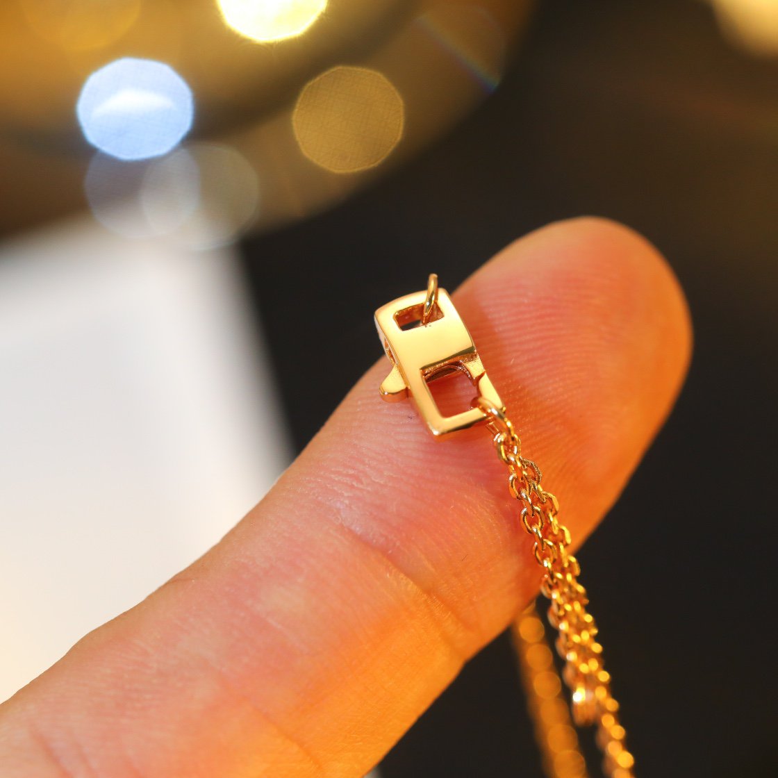 [Panda Jewelry]STAR AND SUN DIAMOND PINK GOLD NECKLACE