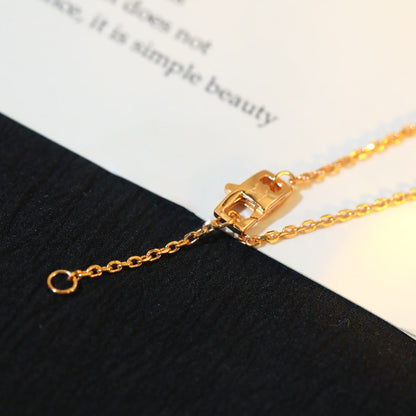 [Panda Jewelry]STAR AND SUN DIAMOND PINK GOLD NECKLACE