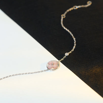 [Panda Jewelry]SUN MOTIF PINK MOP SILVER BRACELET