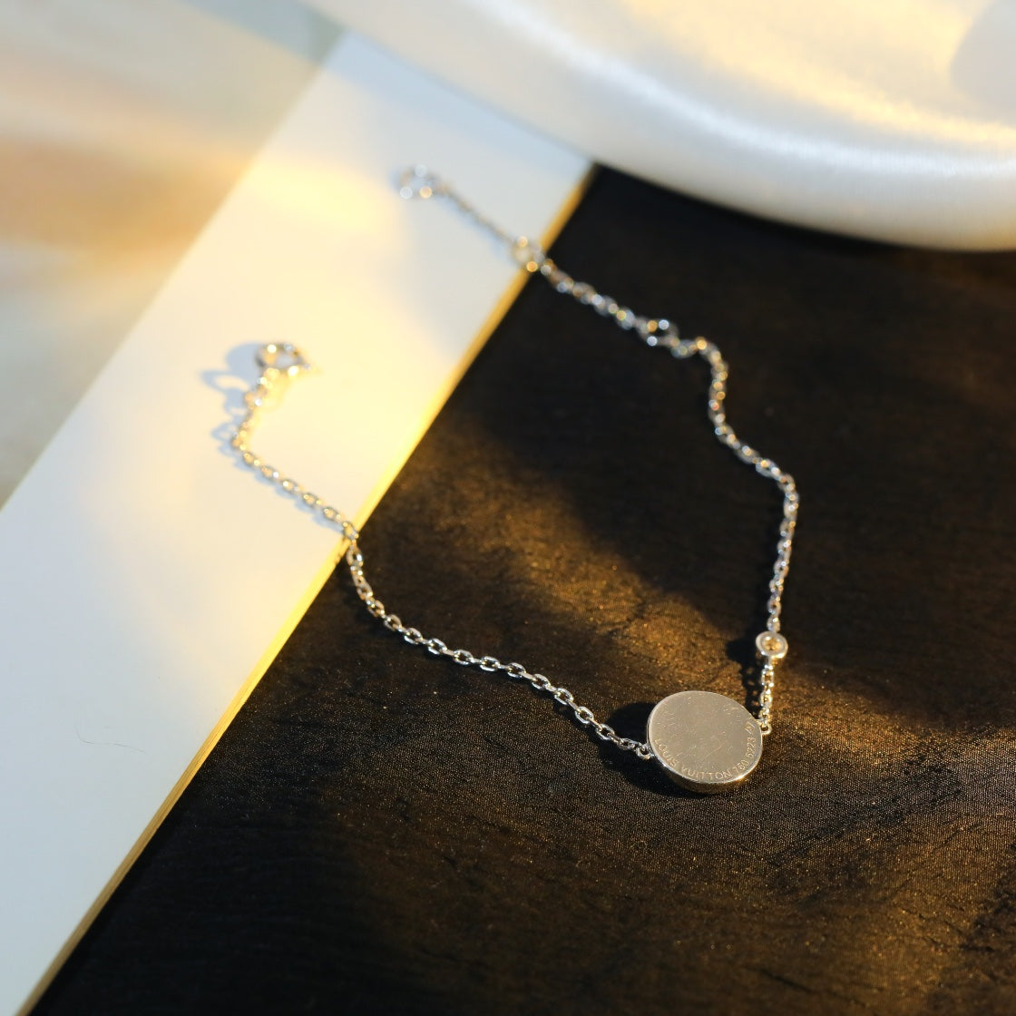 [Panda Jewelry]SUN MOTIF PINK MOP SILVER BRACELET