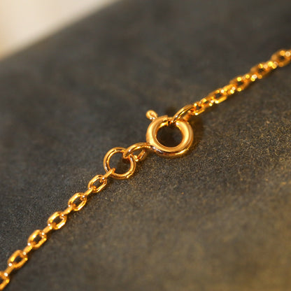 [Panda Jewelry]SUN PEDANT PINK GOLD 1 DIAMOND NECKLACE