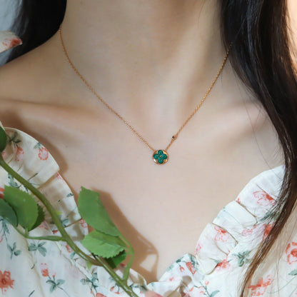[Panda Jewelry]SUN PEDANT PINK GOLD 1 DIAMOND NECKLACE
