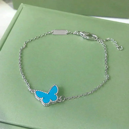 [Panda Jewelry]BUTTERFLY TURQUOISE BUTTERFLY BRACELET SILVER