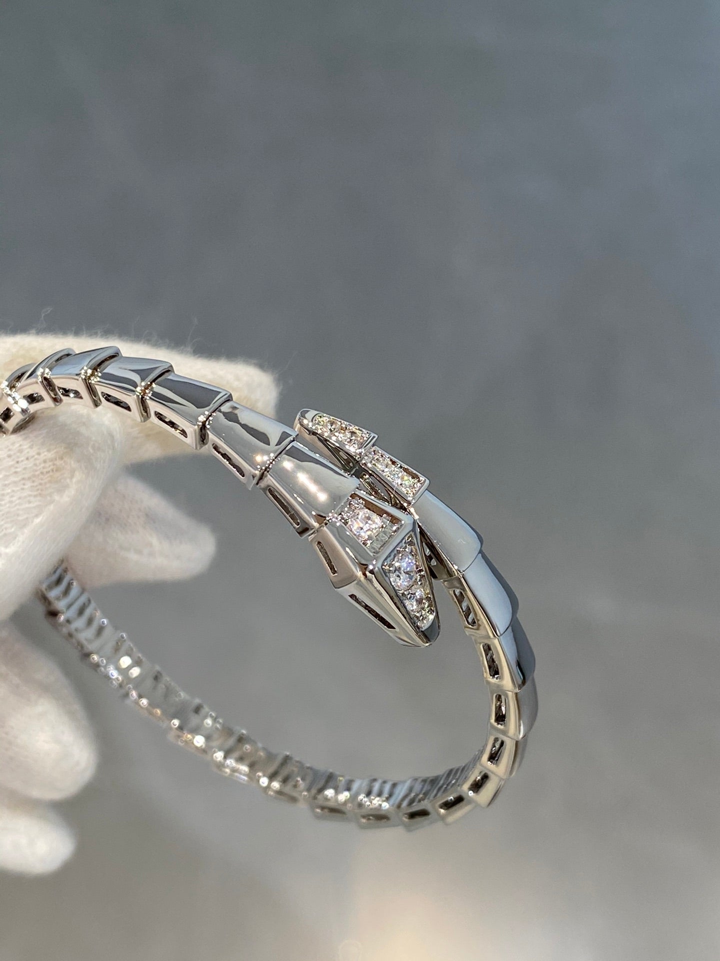 [Panda Jewelry]SERPENTI BRACELET DIAMONDS SILVER
