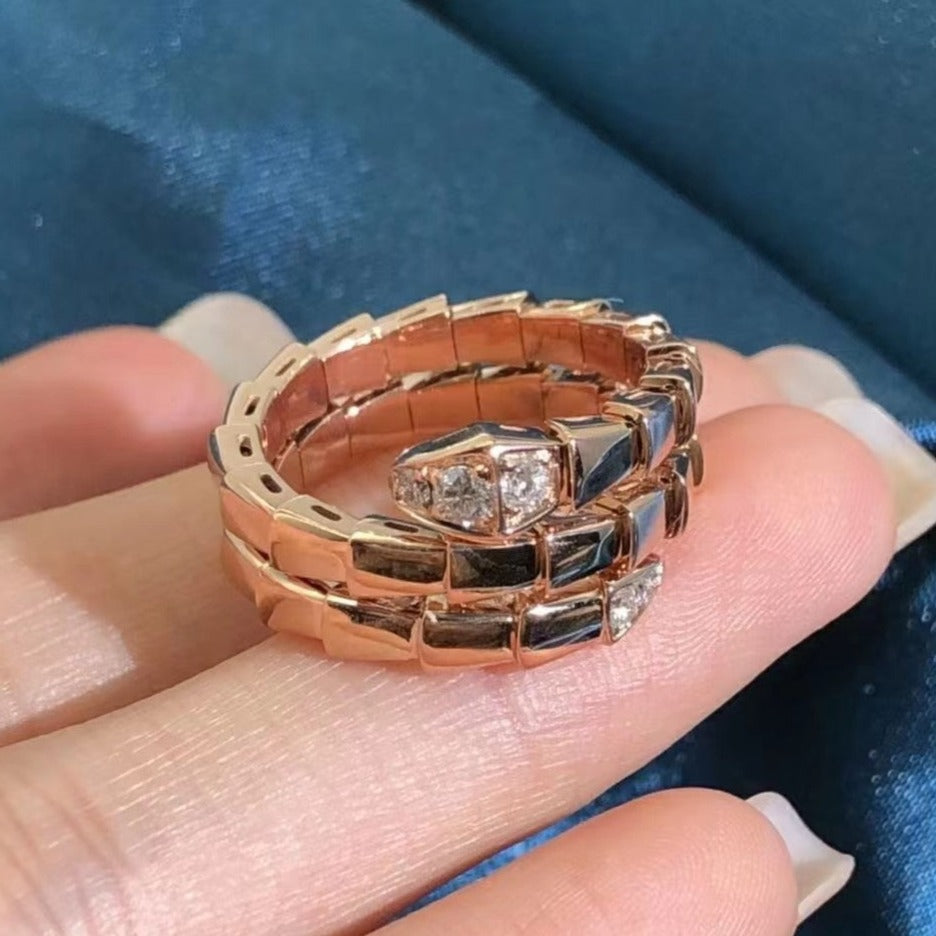 [Panda Jewelry]SERPENTS DOUBLE ROW DIAMOND RING