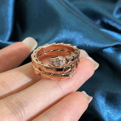 [Panda Jewelry]SERPENTS DOUBLE ROW DIAMOND RING