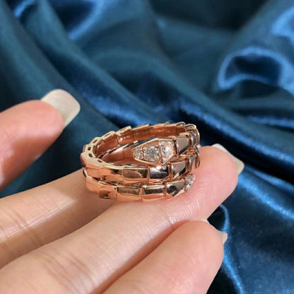 [Panda Jewelry]SERPENTS DOUBLE ROW DIAMOND RING