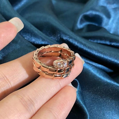 [Panda Jewelry]SERPENTS DOUBLE ROW DIAMOND RING