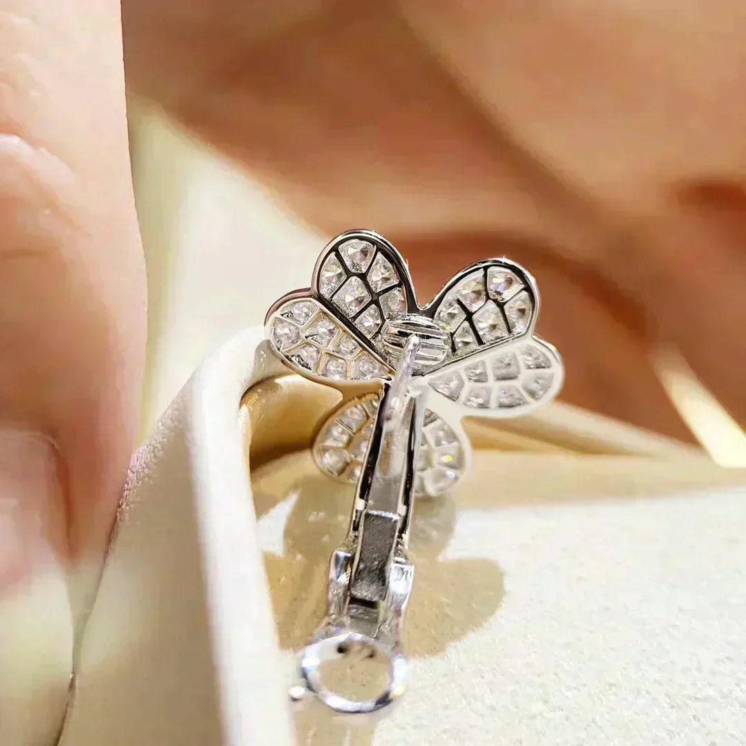 [Panda Jewelry]CLOVER COMOS DIAMOND EARRINGS SILVER