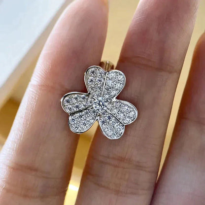 [Panda Jewelry]CLOVER COMOS DIAMOND EARRINGS SILVER
