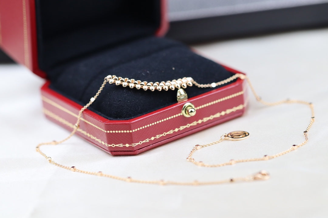 [Panda Jewelry]CLASH PINK GOLD NECKLACE