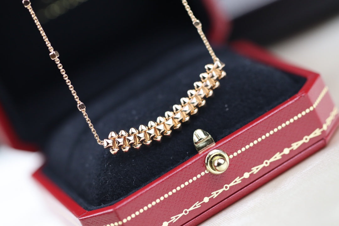 [Panda Jewelry]CLASH PINK GOLD NECKLACE