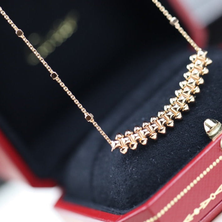 [Panda Jewelry]CLASH PINK GOLD NECKLACE