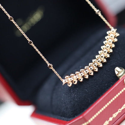 [Panda Jewelry]CLASH PINK GOLD NECKLACE