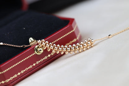 [Panda Jewelry]CLASH PINK GOLD NECKLACE