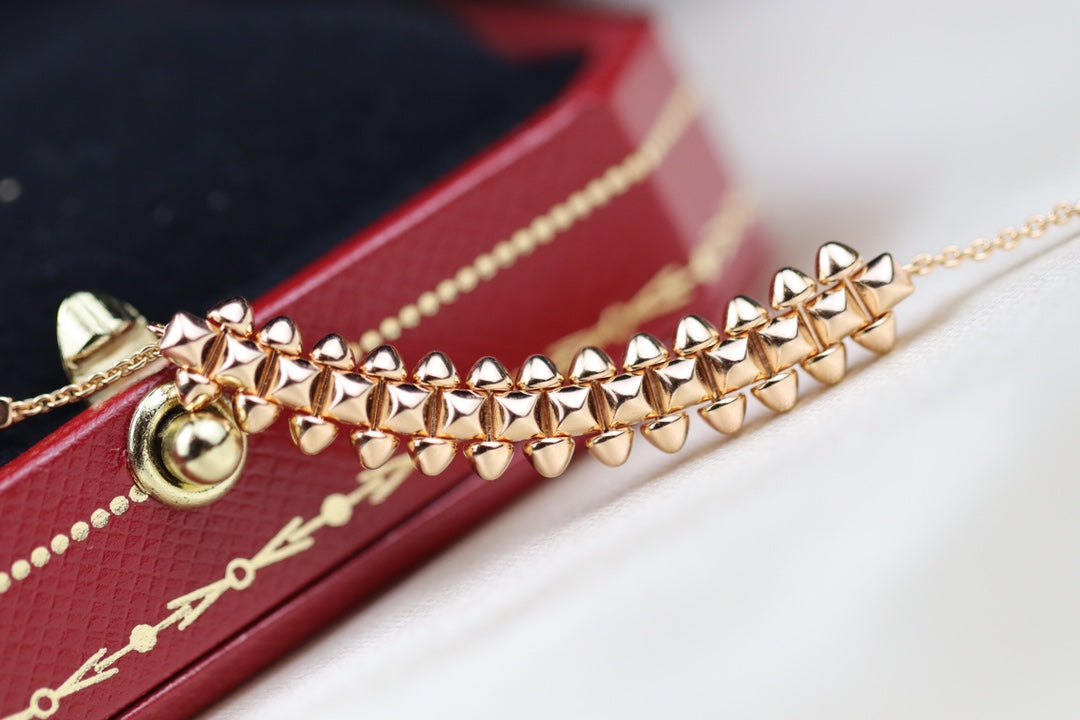 [Panda Jewelry]CLASH PINK GOLD NECKLACE