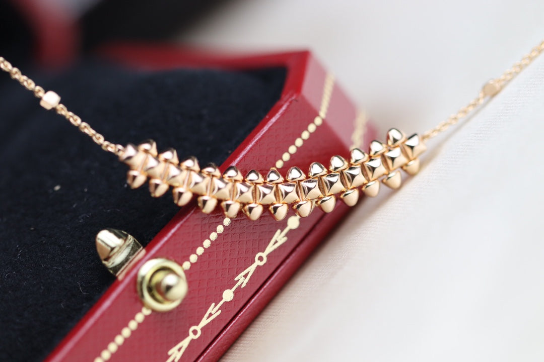 [Panda Jewelry]CLASH PINK GOLD NECKLACE