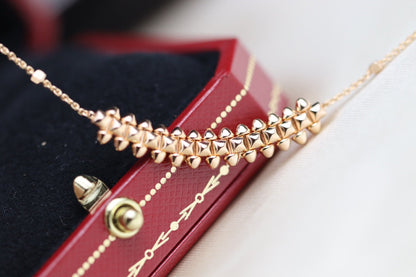 [Panda Jewelry]CLASH PINK GOLD NECKLACE