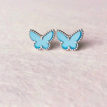 [Panda Jewelry]BUTTERFLY TURQUOISE EARRINGS SILVER