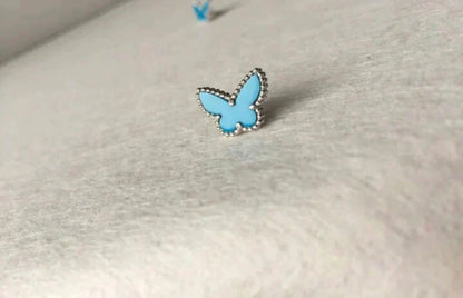 [Panda Jewelry]BUTTERFLY TURQUOISE EARRINGS SILVER