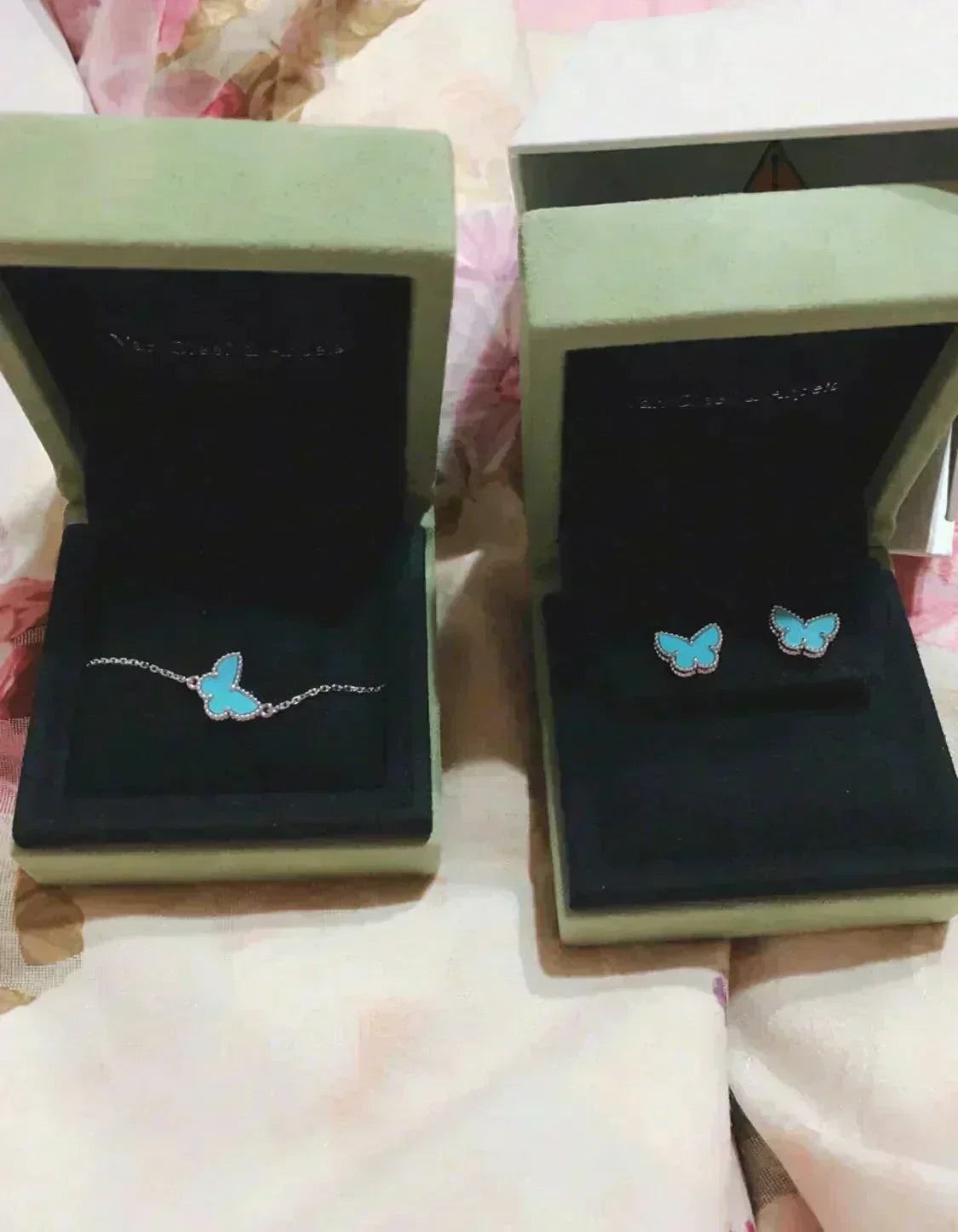 [Panda Jewelry]BUTTERFLY TURQUOISE EARRINGS SILVER
