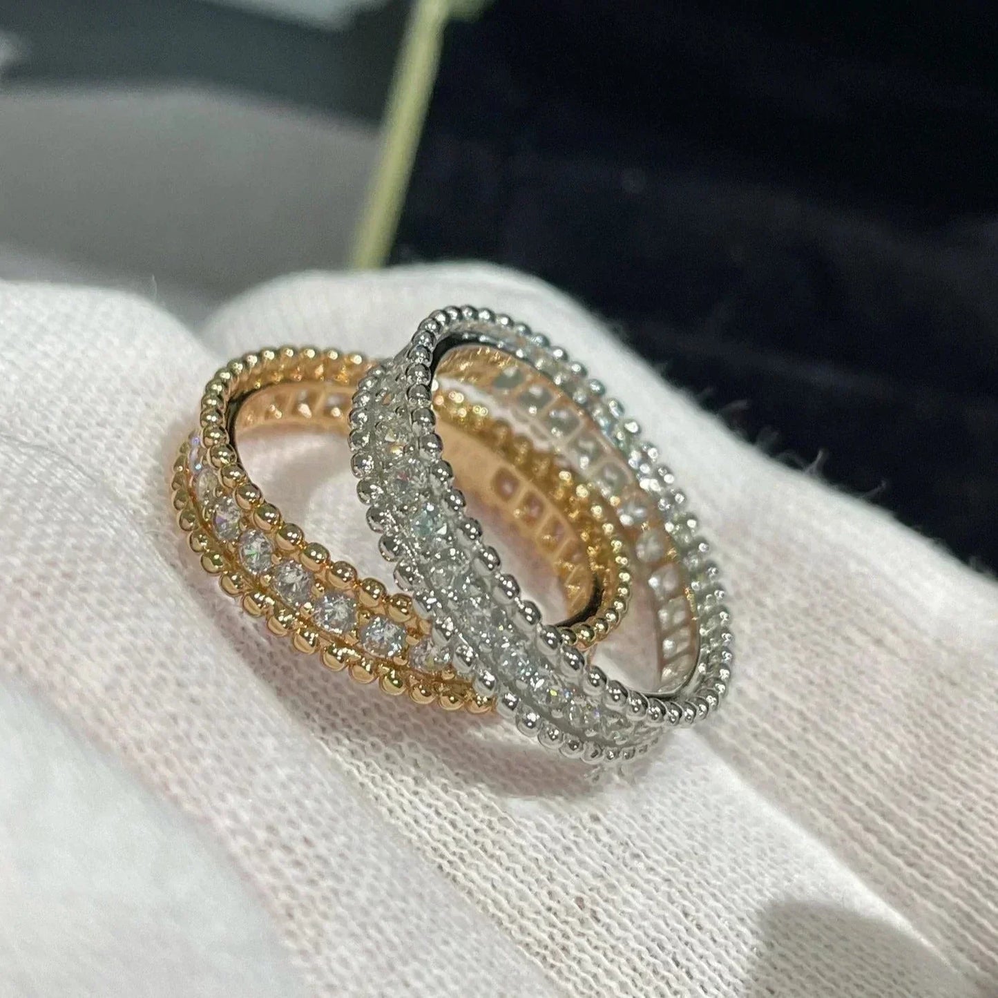 [Panda Jewelry]PERLEE DIAMOND ROSE GOLD RING