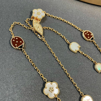 [Panda Jewelry]LUCKY SPRING 15 MOTIFS GOLD NECKLACE