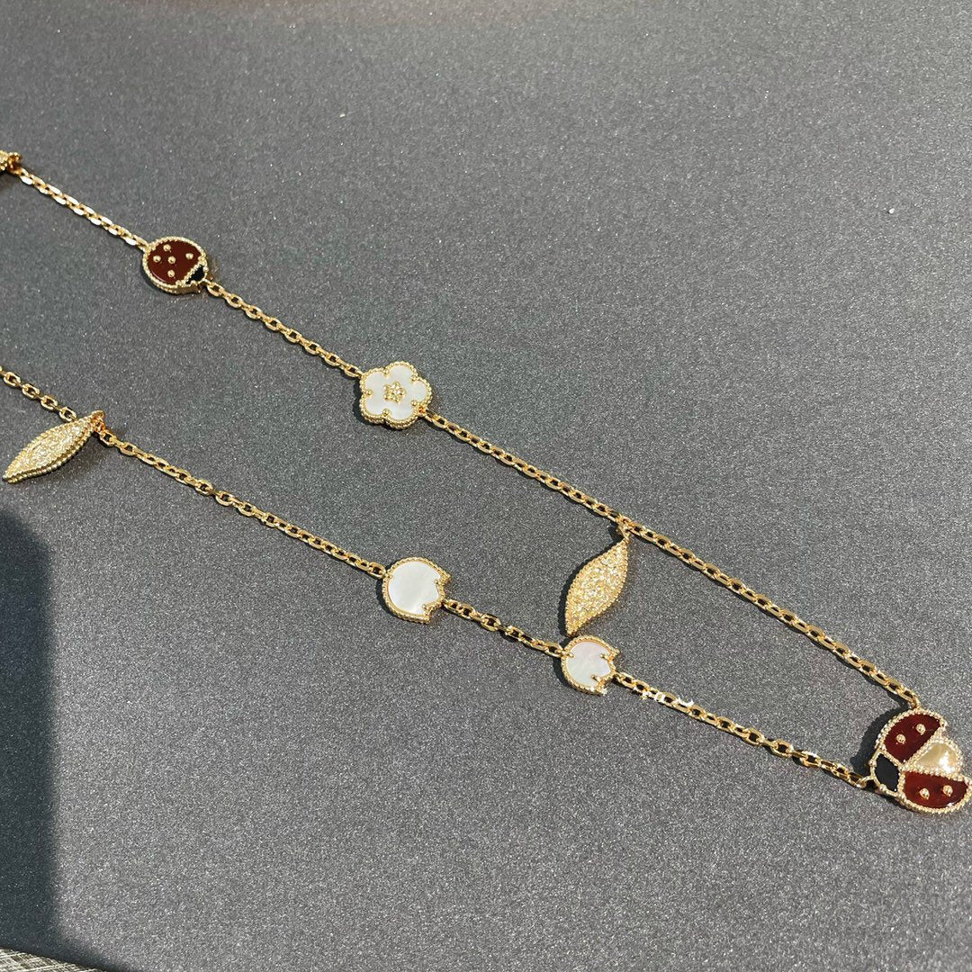 [Panda Jewelry]LUCKY SPRING 15 MOTIFS GOLD NECKLACE